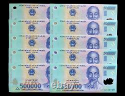 5,000,000 Monnaie Vietnamienne 5 Millions D'argent Vnd 10 X 50000 Unc