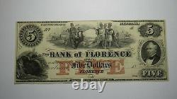$5 18 Florence Nebraska Ne Note De Banque De Devises Obsolète Bill Restant Unc++