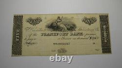 $5 18 Frankfort Kentucky Ky Note De Banque De Devises Obsolète Bill Restant Unc+++