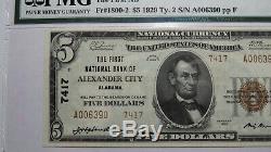 5 $ 1929 Billet De Billet De Banque De La Monnaie Nationale Alexander City Alabama Al! Gem Unc65epq
