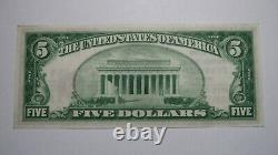 $5 1929 Evansville Indiana En Monnaie Nationale Note De La Banque Bill Ch. Numéro 2188 Unc+++