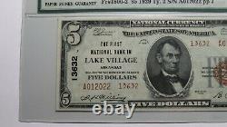 5 1929 Lake Village Arkansas Ar Banque Nationale De Devises Note Bill #13632 Unc65