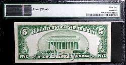 5 $ 1929 Wichita, Ks First Nb, Type 2 Monnaie Nationale Pmg 63 Choice Unc Super