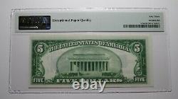 $5 1934 Radar Numéro De Série Certificat D'argent Devise Note Banque Bill Unc63 Pmg