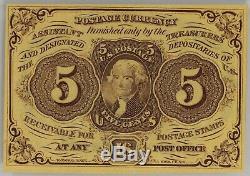 5 Cent Premier Numéro Fractional Currency Fr # 1230 Pmg Gem Unc 65 Epq (014)