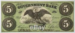 5 $ Washington DC 5 $ 1862 Gouvernement Bank Note Unc Obsolète Monnaie Ordinaire Retour