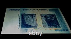 5 Zimbabwe 100 Trillions de Dollars 2008 AA P-91 Billet de Banque Neuf UNC Monnaie Zim avec COA