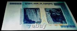 5 Zimbabwe 100 Trillions de Dollars 2008 AA P-91 Billet de Banque Neuf UNC Monnaie Zim avec Certificat d'Authenticité