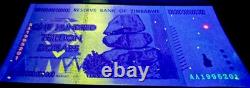 5 Zimbabwe 100 Trillions de Dollars 2008 AA P-91 Billet de banque Neuf UNC Monnaie Zim avec COA