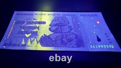 5 Zimbabwéens 100 Trillions de Dollars 2008 AA P-91 Billet de Banque Neuf UNC Monnaie Zim avec COA