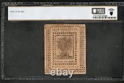 5s 1er janvier 1776 Monnaie continentale DE-77 PCGS 53 À peu près UNC (A6)