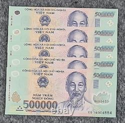 5x 500000 Dong Vnd = 2,5 Millions Vietnam Dong Vietnam Banque Monnaie Monnaie Unc