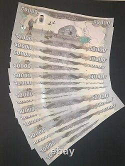 600 000 dinars irakiens neufs UNC IQD 12 x 50 000 authentiques 2023 monnaie irakienne