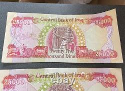 75,000 Iraq Dinar / Banque Centrale D'irak Notes / Unc 75000 Dinars Irakiens Monnaie