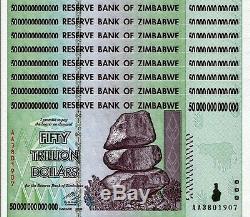 8/50 Zimbabwe Dollar Billion Argent Monnaie. USA Vendeur Unc