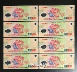 8 X 200 000 Dong Vietnam Dong Argent Polymère Billets De Ville Vietnames Unc