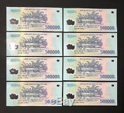 8 X 500 000 Vietnam Dong Money Polymeres Billets De Billets Millions De Vietnamiens Unc