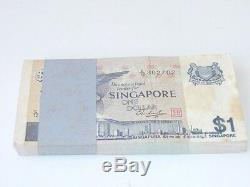 99 Pièces Bundle Singapore $ 1 Bird Flag Dancer Unc Currency Money - Billet De Banque