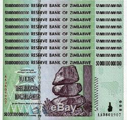 9/50 Trillions De Monnaie Monétaire En Dollars Zimbabwéens. Unc USA Vendeur