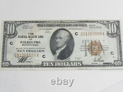 À propos de la série UNC de 1929 de billets de 10 dollars de la devise nationale FRB de Philadelphie Note #10723