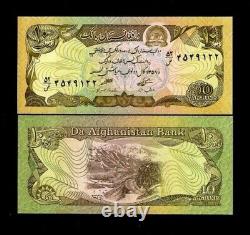 Afghanistan 10 Afghanis P-55 1979 x 100 pcs LOT BUNDLE UNC Monnaie du monde