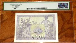 Algérie 1944-1945 20 Francs P92b HÉRITAGE 55 CHOIX À PEU PRÈS NEUF Billet de l'époque de la Seconde Guerre mondiale