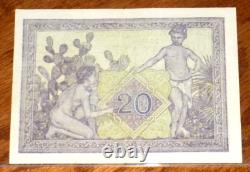 Algérie 1944-1945 20 Francs P92b HÉRITAGE 55 CHOIX À PEU PRÈS NEUF Billet de l'époque de la Seconde Guerre mondiale