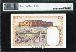 Algérie 50 Francs P87 1942-45 Pmg64 Choix Unc Epq Billets Monnaie Algérienne