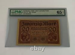 Allemagne 1918 20 Marks - Billet de prêt d'État - pmg 65 Unc Epq