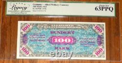 Allemagne 1944 Monnaie Militaire Alliée 100 Marks P197a Choix UNC Billet WWII