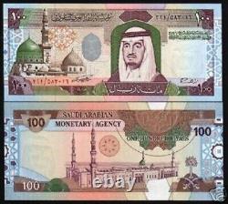 Arabie saoudite 100 RIYAL P-25C 1984 Mosquée Fahd NEUF Billet de banque de la Monnaie mondiale arabe