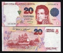 Argentine 20 PESOS P-343 A 1993 CUIRASSÉ LIBERTÉ UNC Note de devise argentine
