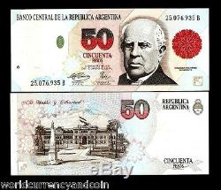 Argentine 50 Pesos P344b 1995 Sarmiento Unc Buenos Aires Latino Monnaie Remarque