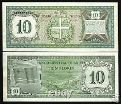 Aruba 10 Florin P2 1986 First Issue Flag Unc Scarce Netherlands Currency Note