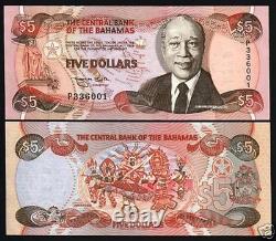 BAHAMAS 5 DOLLARS P-52 1974 x 1 Pcs Danse de Colomb RARE UNC Billet de monnaie du monde