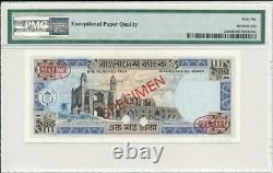 BANGLADESH 100 TAKA P-24 1977 Échantillon Rare PMG 66 EPQ UNC BILLET DE BANQUE