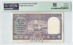 BIRMANIE 10 roupies 1947, P-32 Conseil monétaire, PMG 58 EPQ original, environ UNC, rare