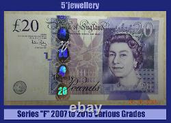 Banque d'Angleterre réelle billets de £20 vingt livres 2007 2012 2015 UNC-Fin
