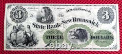 Banque d’État de New Brunswick, NJ, billets de monnaie obsolète de 3 $ et 10 $, 18 UNC sans plis