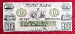 Banque d’État de New Brunswick, NJ, billets de monnaie obsolète de 3 $ et 10 $, 18 UNC sans plis