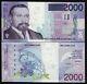 Belgique 2000 Francs P151 1994 Euro Flora Art Unc Monnaie Rare Argent Bill Note