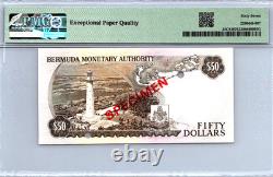 Bermudes 50 Dollars 1978-84 ÉCHANTILLON PMG 67 Superbe Gem UNC EPQ Pick-32CS1