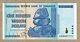 Billet De Remplacement De 100 Milliards De Dollars Du Zimbabwe Za 2008 P91 Unc
