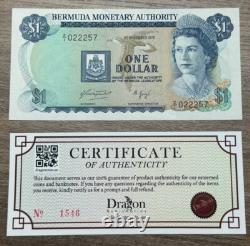 Billet de 1 Dollar des Bermudes 1976 QEII UNC REMPLACEMENT BILLET Z CURRENCY rare