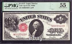 Billet de 1 dollar de 1917, monnaie de cours légal, Fr. 39 Speelman White Pmg Environ non circulé Au 55.