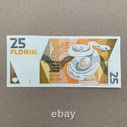 Billet de 25 Florins d'Aruba 1990 UNC P8 Note de Monnaie Arubaine au Design Abstrait