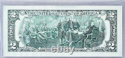 Billet de 2 dollars des États-Unis en papier-monnaie non circulé avec timbre et drapeau de Madagascar