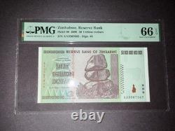 Billet de 50 billions de dollars du Zimbabwe PMG 66 EPQ 2008 Pick 90 Neuf de qualité gemme UNC
