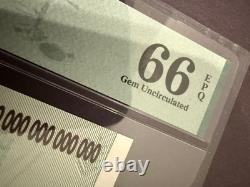 Billet de 50 billions de dollars du Zimbabwe PMG 66 EPQ 2008 Pick 90 Neuf de qualité gemme UNC