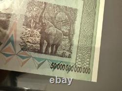 Billet de 50 billions de dollars du Zimbabwe PMG 66 EPQ 2008 Pick 90 Neuf de qualité gemme UNC